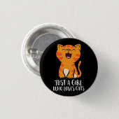 Nur ein Mädchen, das Cats Pullover Lieben Button (Vorne & Hinten)