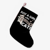 Nur ein Mädchen, das Cats Sweet Cat Liebe Kleiner Weihnachtsstrumpf (Vorderansicht (hängend))