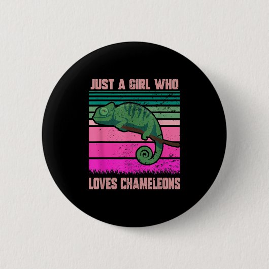 Nur ein Mädchen, das Chameleons Funny Quote Lizar  Button (Vorderseite)