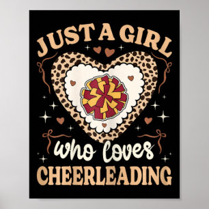 Nur ein Mädchen, das Cheerleading Gepard Druck Ch Poster