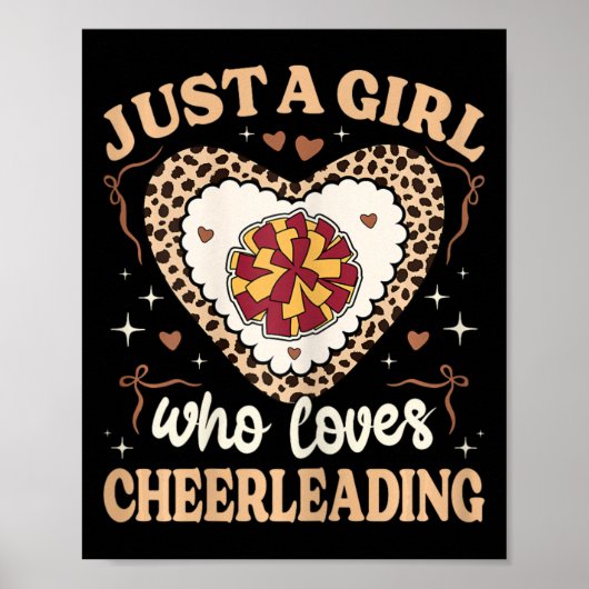 Nur ein Mädchen, das Cheerleading Gepard Druck Ch Poster (Vorne)