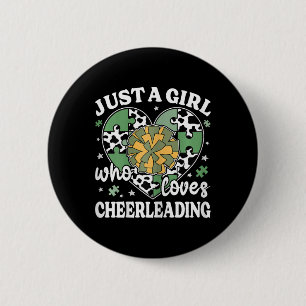 Nur ein Mädchen, das Cheerleading Kuh-Druck Cheer Button