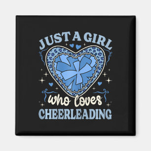 Nur ein Mädchen, das Cheerleading Leopard Print Ch Magnet