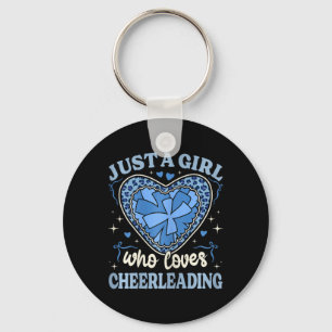 Nur ein Mädchen, das Cheerleading Leopard Print Ch Schlüsselanhänger