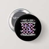 Nur ein Mädchen, das Cheerleading-Mädchen Cheerlea Button (Vorne & Hinten)