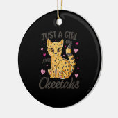 Nur ein Mädchen, das Cheetahs Liebe | Gepard Keramik Ornament (Links)