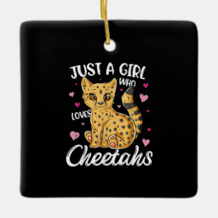 Nur ein Mädchen, das Cheetahs Liebe   Gepard Keramikornament