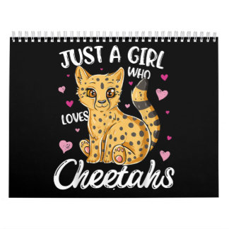 Nur ein Mädchen, das Cheetahs Liebe | Herz Cheetah Kalender