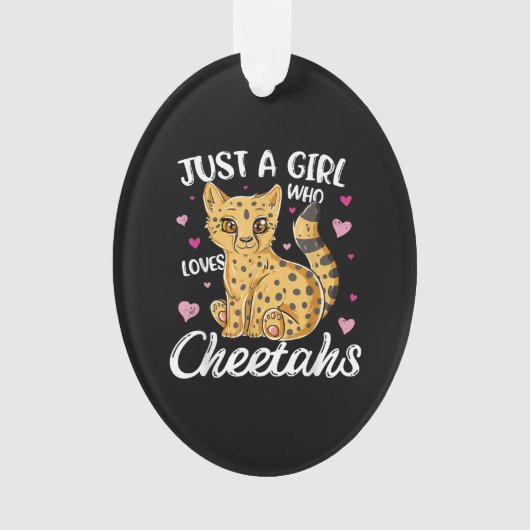 Nur ein Mädchen, das Cheetahs Liebe | Herz Cheetah Ornament (Vorderseite)