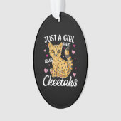 Nur ein Mädchen, das Cheetahs Liebe | Herz Cheetah Ornament (Vorderseite)