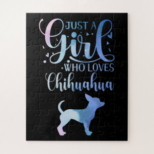 Nur ein Mädchen, das Chihuahua-Hundebesitzerin Lad Puzzle