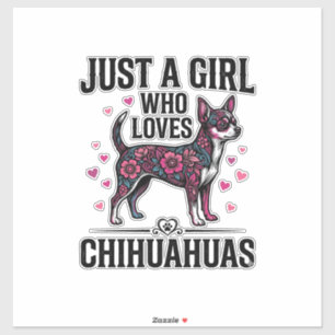 Nur ein Mädchen, das Chihuahua Vintage-Hundedesign Aufkleber