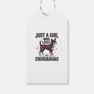 Nur ein Mädchen, das Chihuahua Vintage-Hundedesign Geschenkanhänger