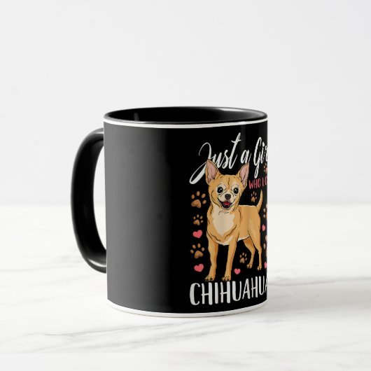 Nur ein Mädchen, das Chihuahuas Geschenk Lieben Tasse (Vorderseite Links)