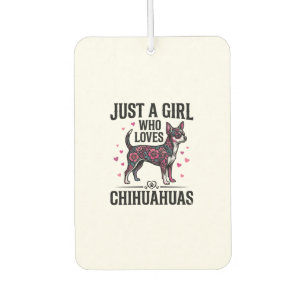Nur ein Mädchen, das Chihuahuas Vintage-Hundedesig Autolufterfrischer