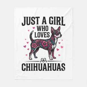 Nur ein Mädchen, das Chihuahuas Vintage-Hundedesig Fleecedecke