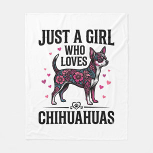 Nur ein Mädchen, das Chihuahuas Vintage-Hundedesig Fleecedecke