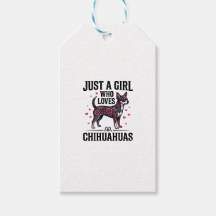 Nur ein Mädchen, das Chihuahuas Vintage-Hundedesig Geschenkanhänger