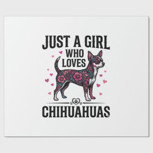 Nur ein Mädchen, das Chihuahuas Vintage-Hundedesig Geschenkpapier