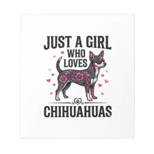 Nur ein Mädchen, das Chihuahuas Vintage-Hundedesig Notizblock