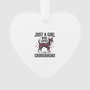 Nur ein Mädchen, das Chihuahuas Vintage-Hundedesig Ornament