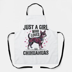 Nur ein Mädchen, das Chihuahuas Vintage-Hundedesig Schürze