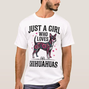 Nur ein Mädchen, das Chihuahuas Vintage-Hundedesig T-Shirt