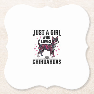 Nur ein Mädchen, das Chihuahuas Vintage-Hundedesig Untersetzer