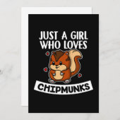 Nur ein Mädchen, das Chipmunks Chipmunk-Kostüm Lie Einladung (Vorne/Hinten)
