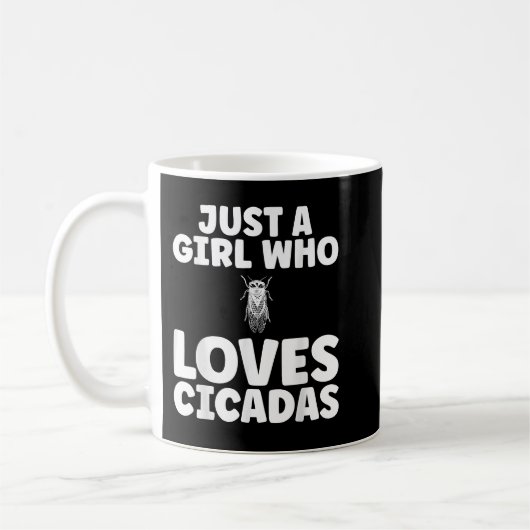 Nur ein Mädchen, das Cicadas Lieben Kaffeetasse (Links)