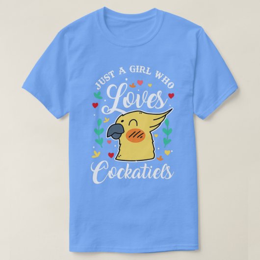 Nur ein Mädchen, das Cockatiels Liebe 1 T-Shirt (Design vorne)