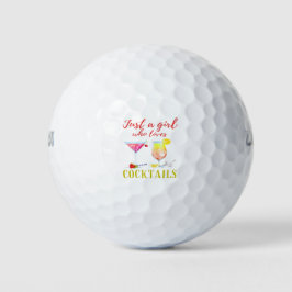 Nur ein Mädchen, das Cocktails Niedlich Liebe Golfball