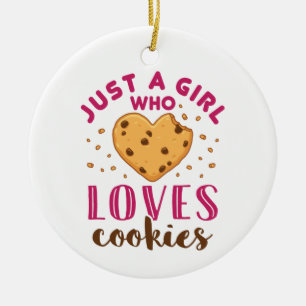 Nur ein Mädchen, das Cookies Liebe Keramik Ornament