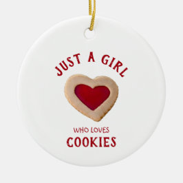Nur ein Mädchen, das Cookies Liebe Keramik Ornament