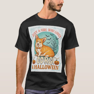 Nur ein Mädchen, das Corgi-Halloween-Kürbisse Fled T-Shirt