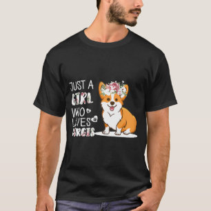 Nur ein Mädchen, das Corgis Costume Niedlichen Hun T-Shirt