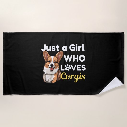 Nur ein Mädchen, das Corgis Lieben Strandtuch (Vorderseite)
