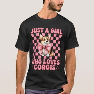Nur Ein Mädchen Das Corgis Liebt Corgi Hund Coquet T-Shirt
