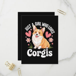 Nur ein Mädchen, das Corgis liebt Einladungspostkarte
