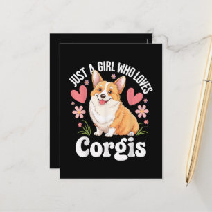 Nur ein Mädchen, das Corgis liebt Feiertagspostkarte