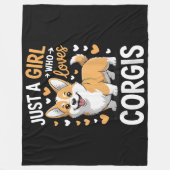 Nur ein Mädchen das Corgis liebt Fleecedecke (Vorderseite)