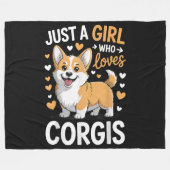 Nur ein Mädchen das Corgis liebt Fleecedecke (Vorderseite (Horizontal))