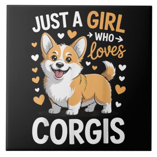 Nur ein Mädchen, das Corgis liebt Fliese (Vorderseite)