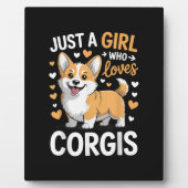 Nur ein Mädchen, das Corgis liebt Fotoplatte (Vorderseite)