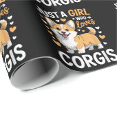Nur ein Mädchen, das Corgis liebt Geschenkpapier (Rolleneckpunkt)