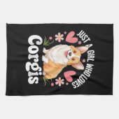 Nur ein Mädchen, das Corgis liebt Geschirrtuch (Horizontal)