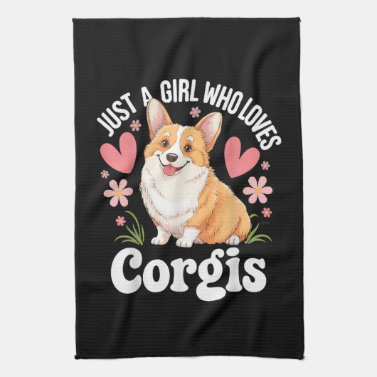 Nur ein Mädchen, das Corgis liebt Geschirrtuch (Vertikal)