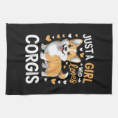 Nur ein Mädchen, das Corgis liebt Geschirrtuch (Horizontal)