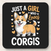Nur ein Mädchen, das Corgis liebt Getränkeuntersetzer (Vorderseite)