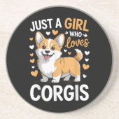 Nur ein Mädchen, das Corgis liebt Getränkeuntersetzer (Vorne)